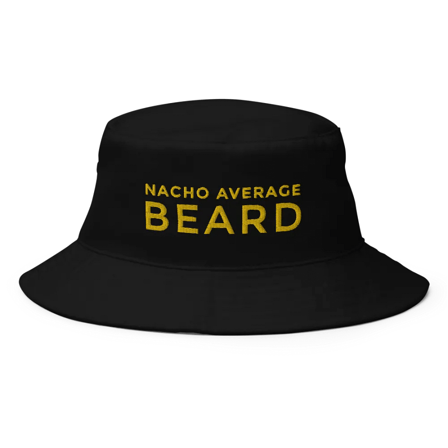 Nacho Average Beard Black Bucket Hat (Gold Embroidery) product image (1)