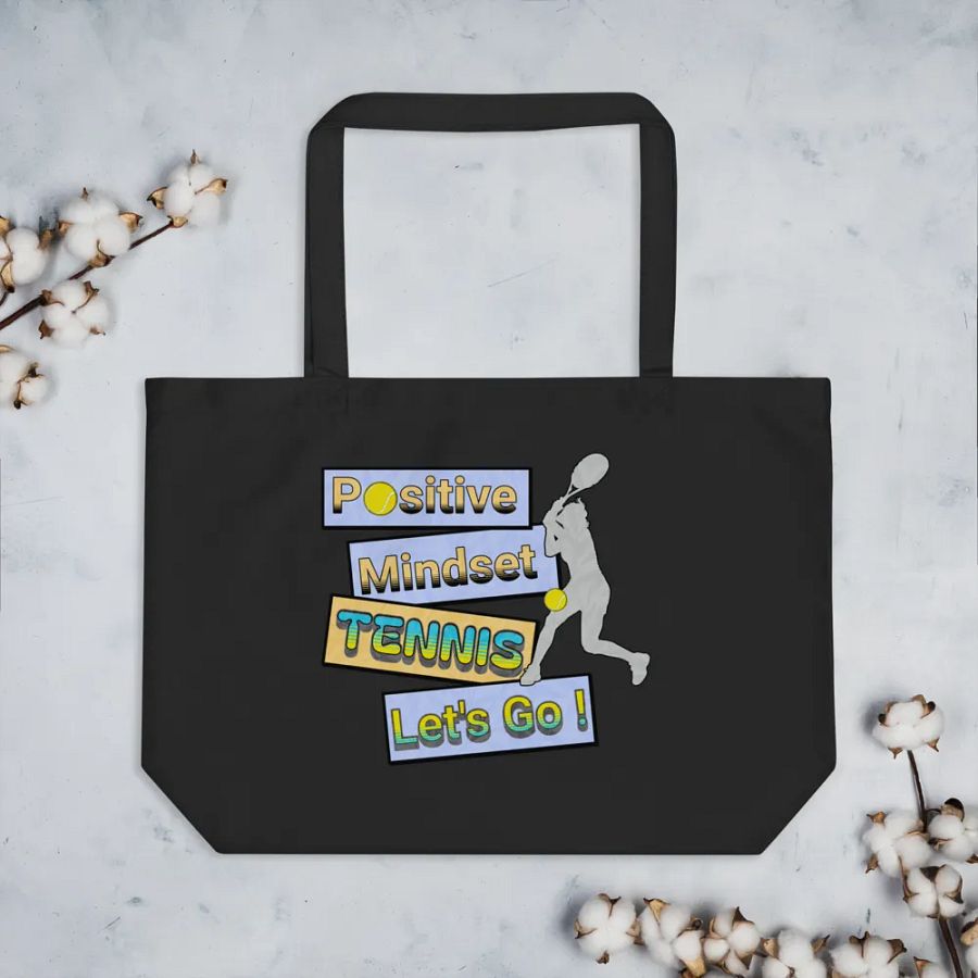 Positive Mindset Tennis Black Tote product image (2)