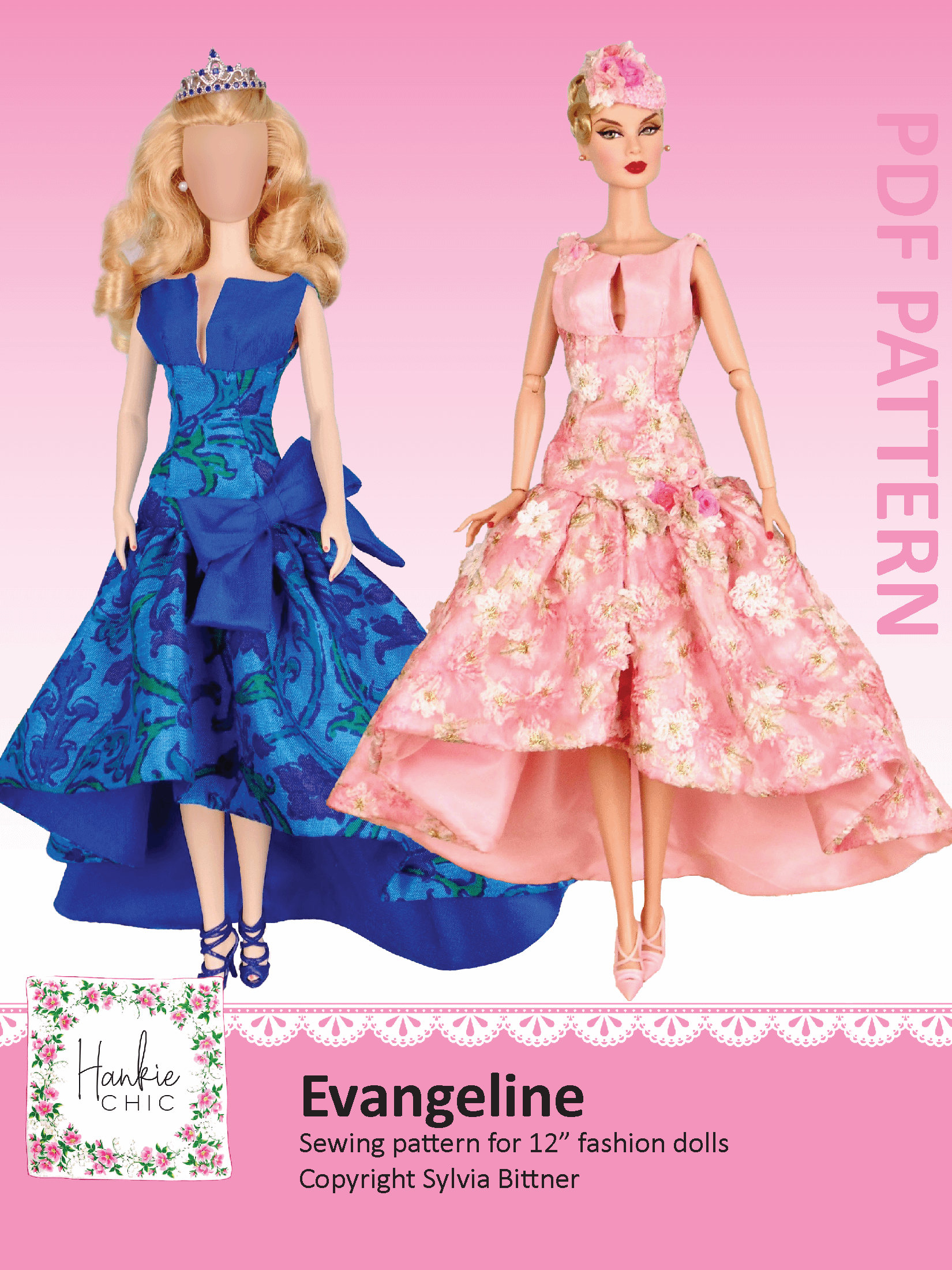 Evangeline sewing pattern for 12" fashion dolls product image (1)