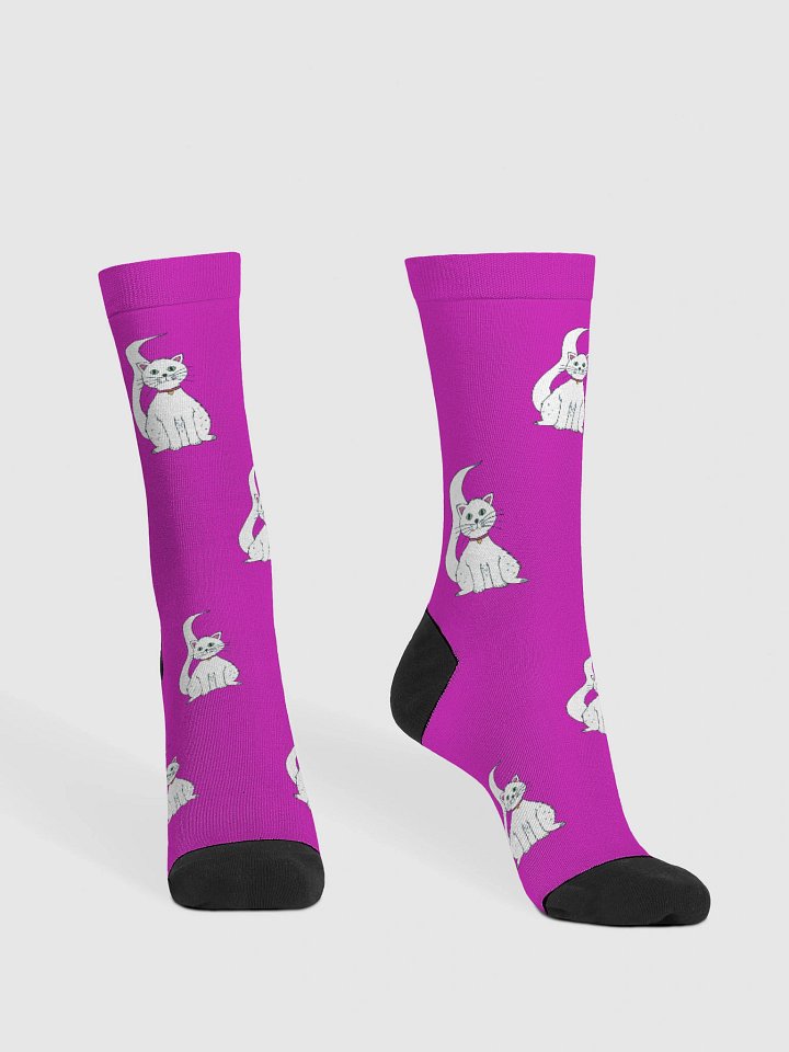 White Cat (art by Dina R.) akril painting picture - Crew Socks product image (2)