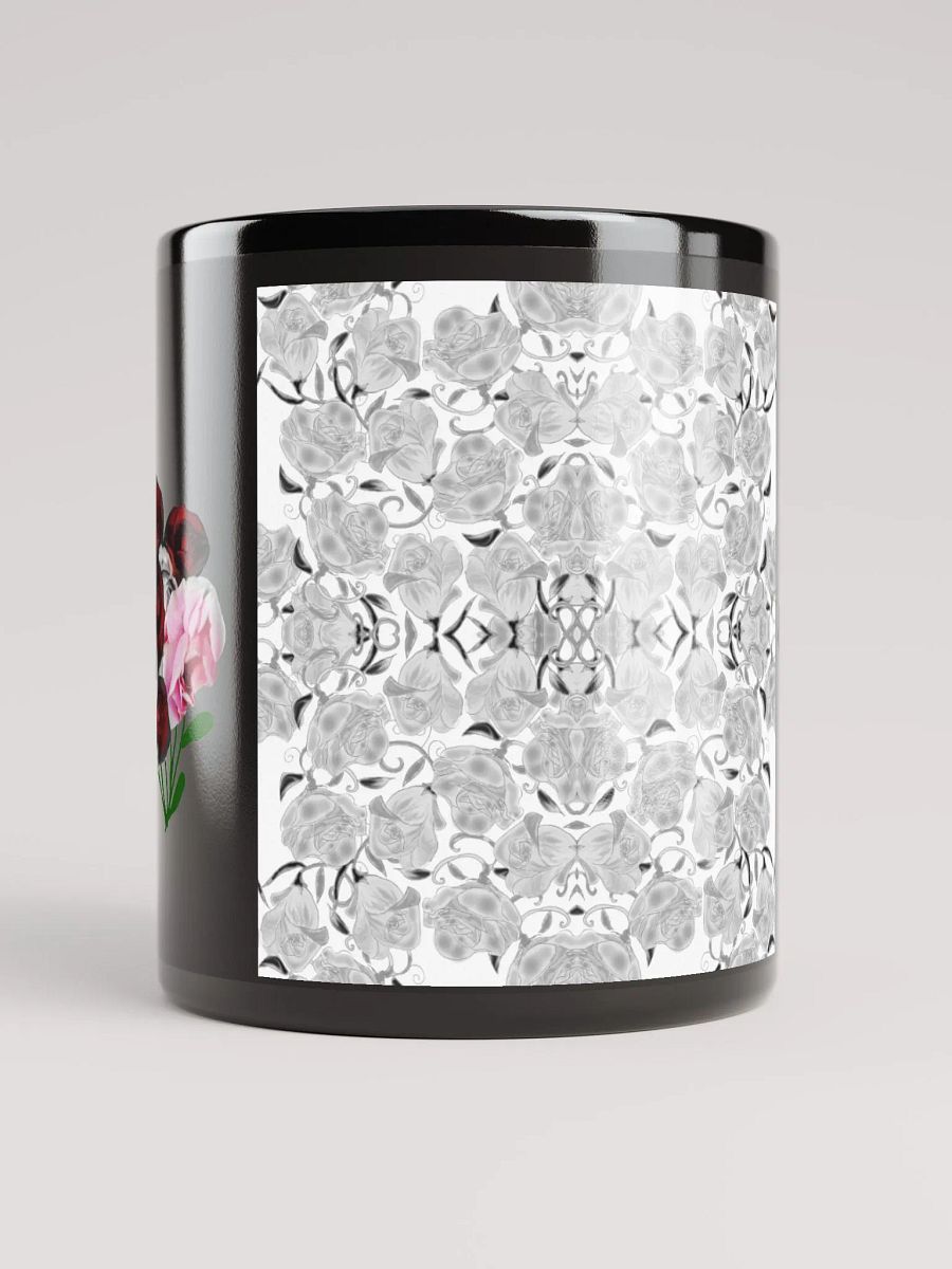 Gray Roses Rose Bouquet Black Coffee Mug product image (9)