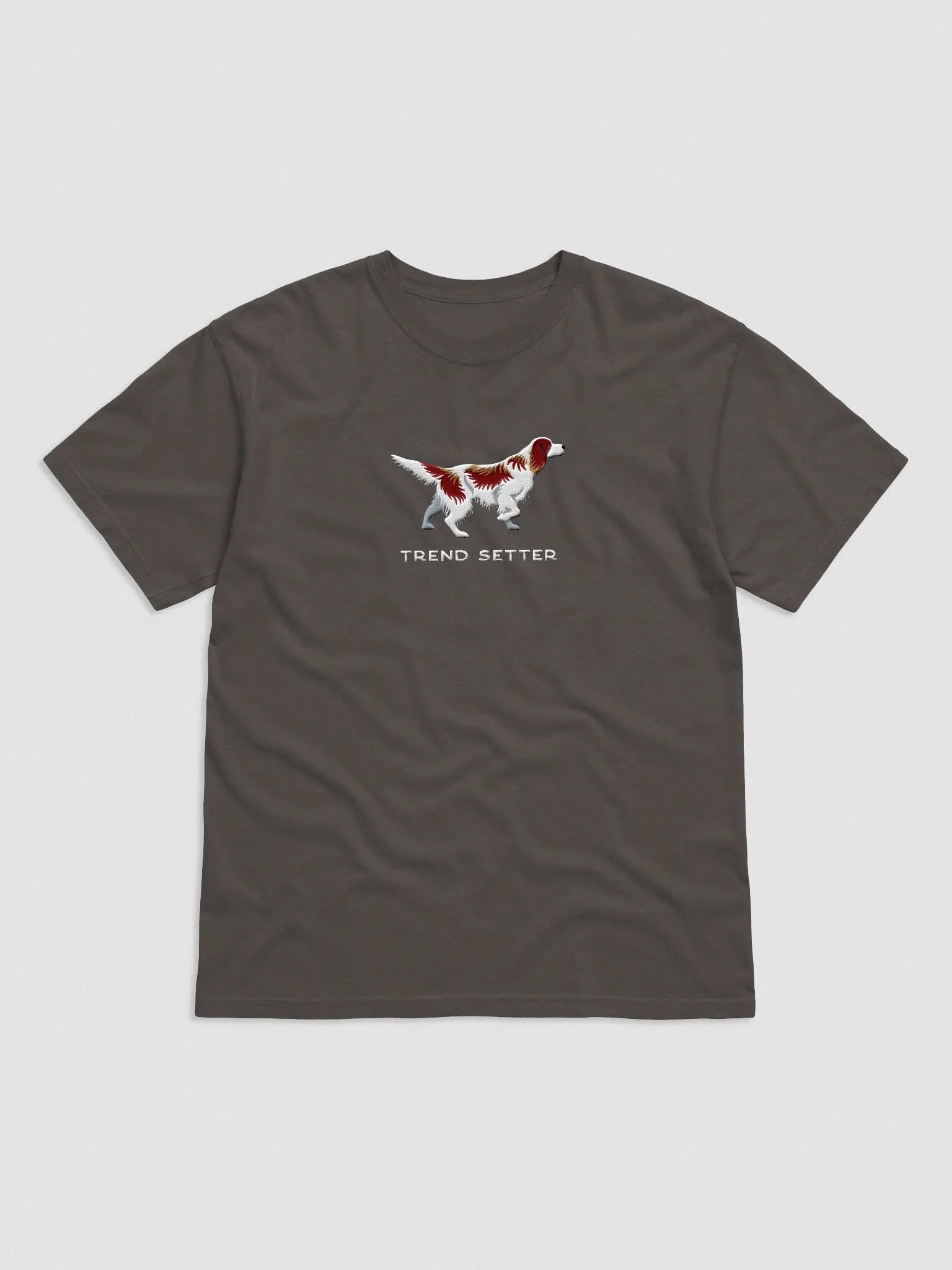 Trend Setter T-Shirt(Embroidered) of an Irish Red & White Setter product image (4)