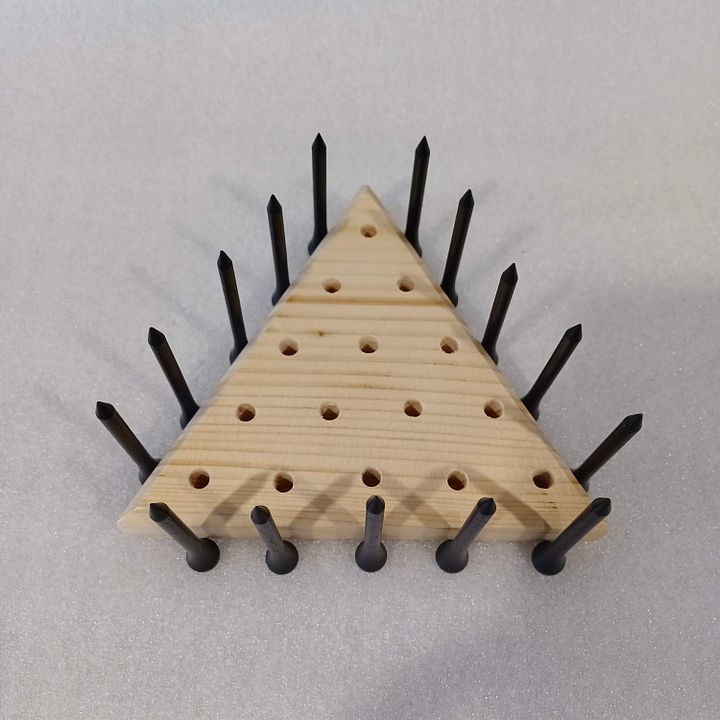 Triangle Peg Game with NATURAL WOOD Base product image (2)