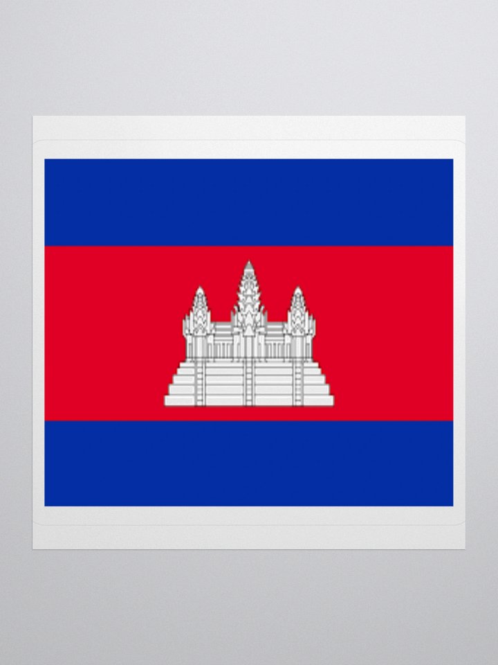 Cambodian Flag Sticker | Angkor Wat Design | Durable Vinyl | 3 Sizes product image (1)