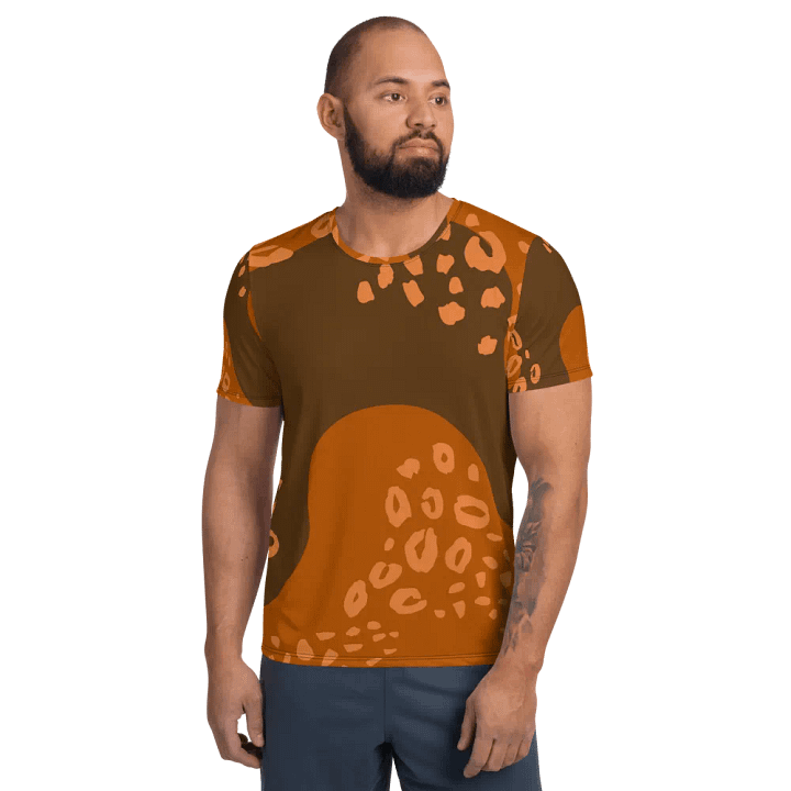 Stylish orange Animal Print Athletic Tee product image (1)