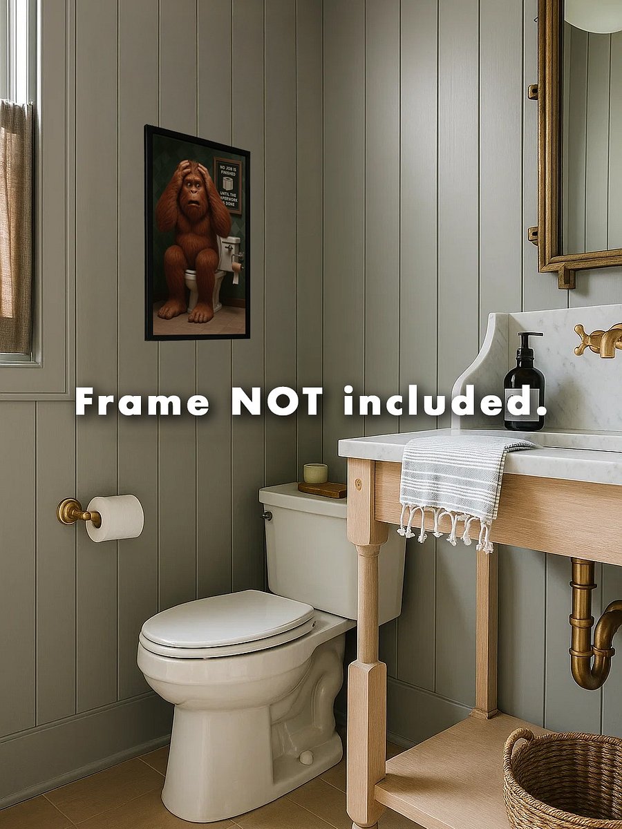 "Bigfoot's Worst Nightmare" – Funny Bathroom Wall Art Poster product image (7)