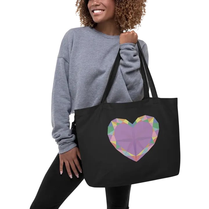 Crystal Pride Heart Cotton Tote Bag product image (1)