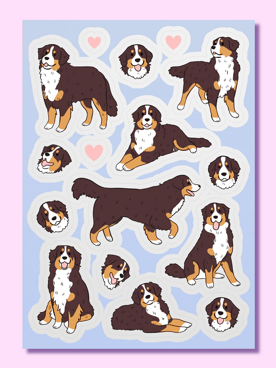 Bernese Mountain Dog Cartoon Sticker Sheet product image (1)