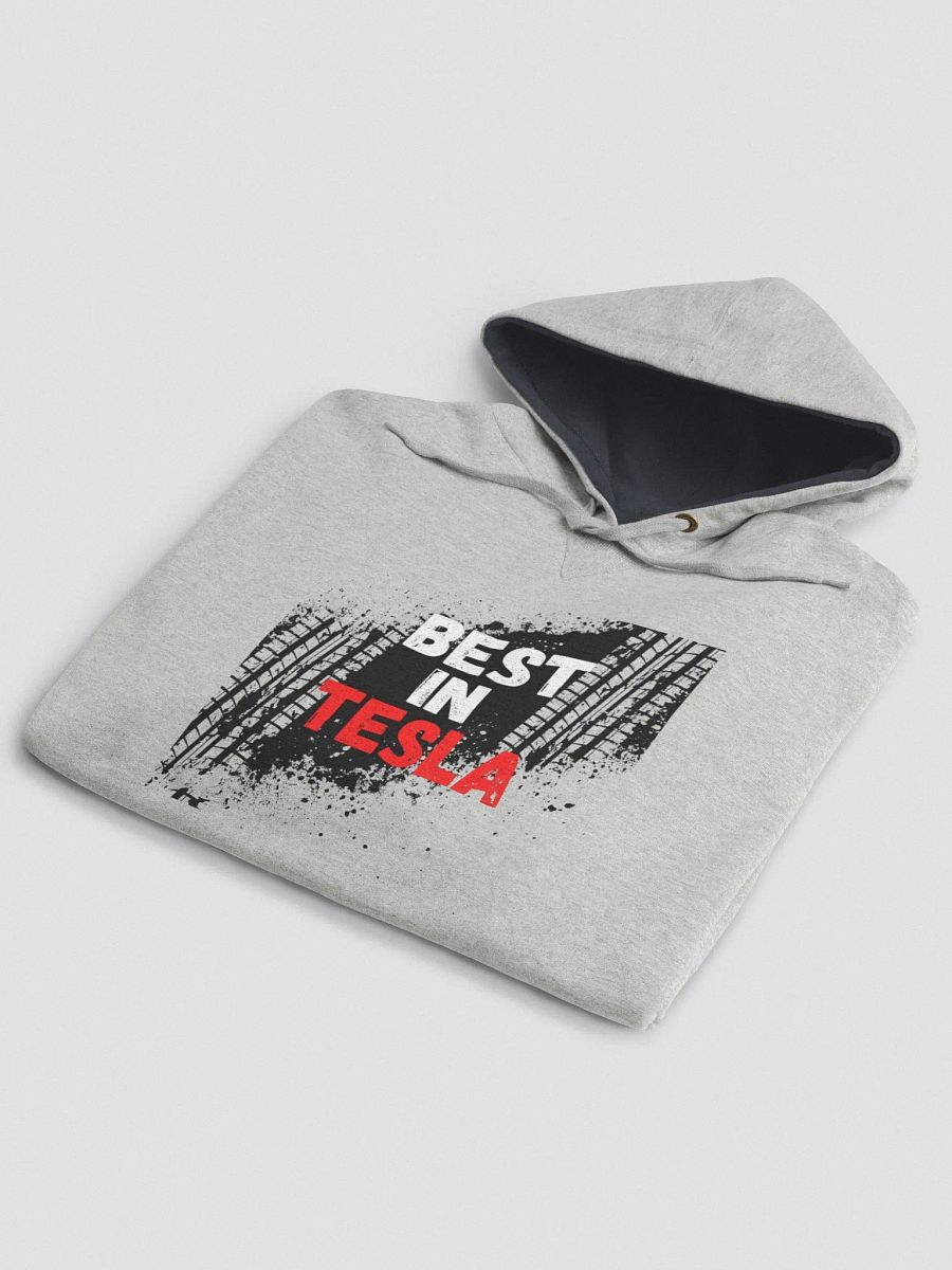 BestInTESLA with tire tracks Hoodie - Grey product image (5)