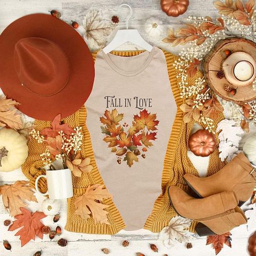 Fall in Love tee 🍁❤️
.
$10 off for our first 100 patrons! 
Code: FIRST100
.
Free standard shipping for orders $55 and over!
....