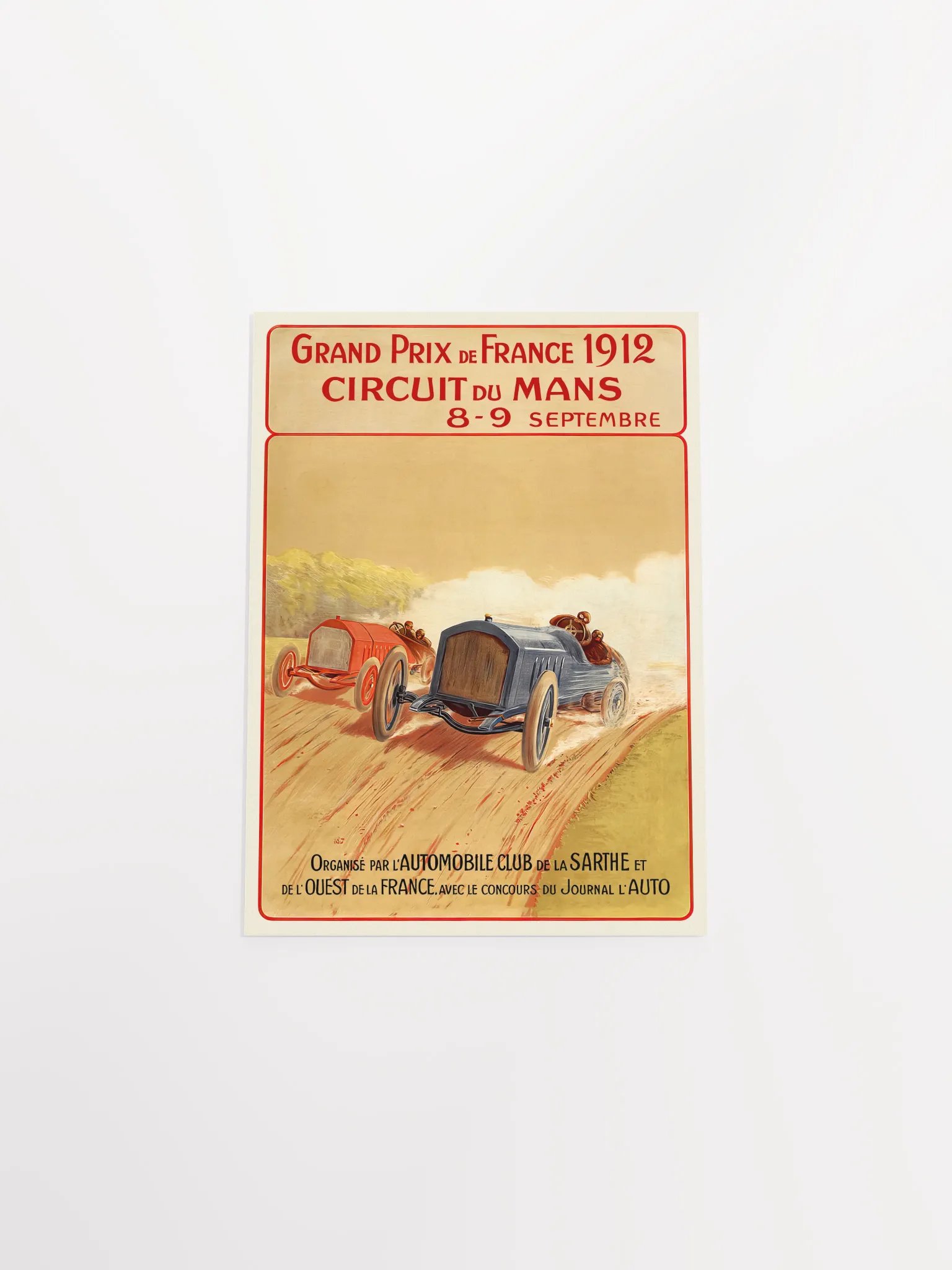 France Vintage F1 Grand Prix, 1912 poster — Vintage Formula 1 poster, Monaco Grand Prix poster, retro travel poster, retro travel art product image (9)
