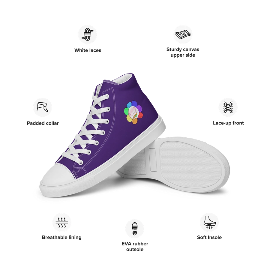 Dark Purple and White Flower Sneakers product image (42)