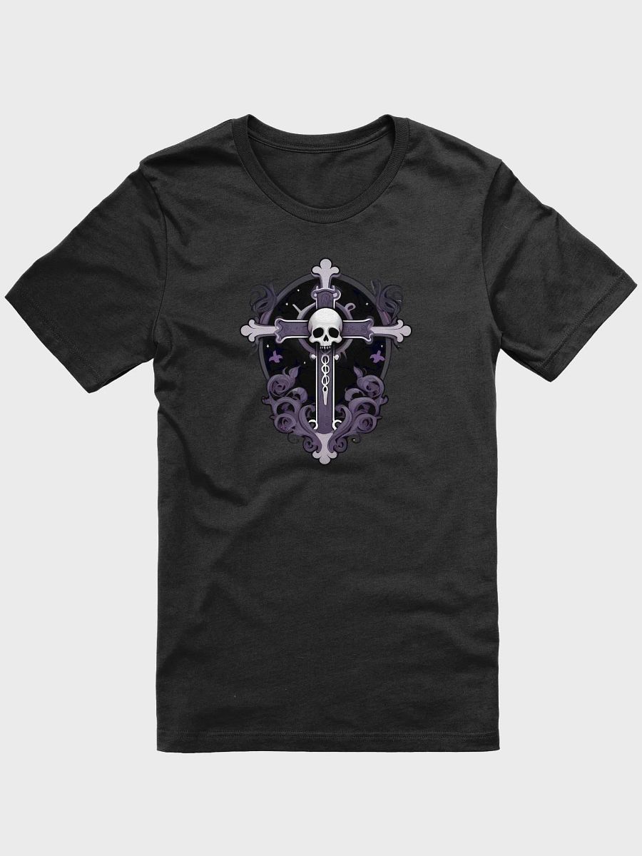 Gothic Cross With Skull Black and Purple T-shirt product image (3)