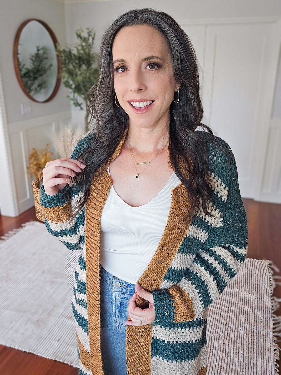 Striped Shortbread Duster Crochet Pattern Video Tutorial (9 sizes) product image (7)