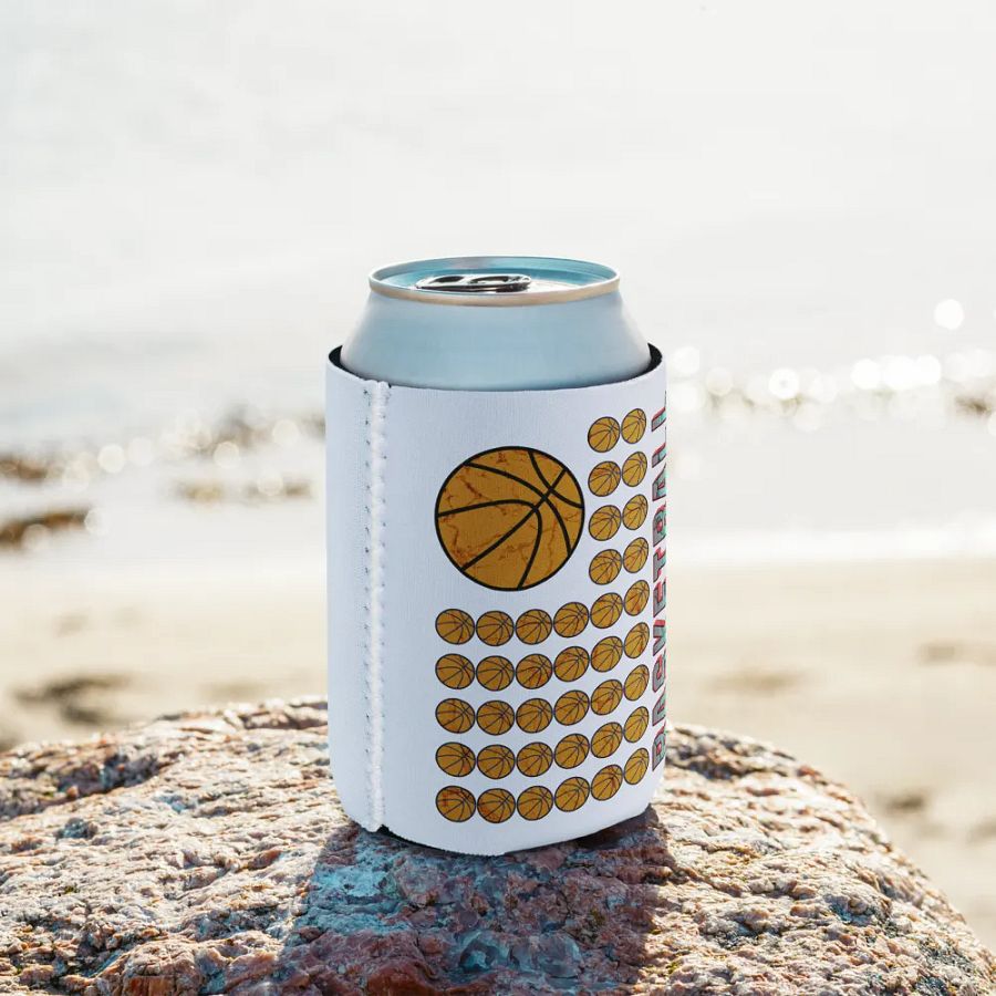 US Flag Basketball Grid Can Cooler product image (9)