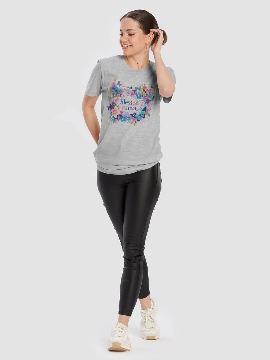 Blessed Nana Floral Wreath Elegant Grandmothers T-Shirt product image (10)