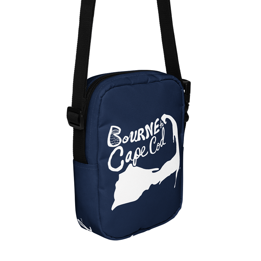 BOURNE to Cape Cod™ | Crossbody Bag | BRN.2C.C.™ | Utility On-the-Go | Coastal Cool Meets Everyday Carry | White Logos on Navy Blue🌊🎒 product image (3)