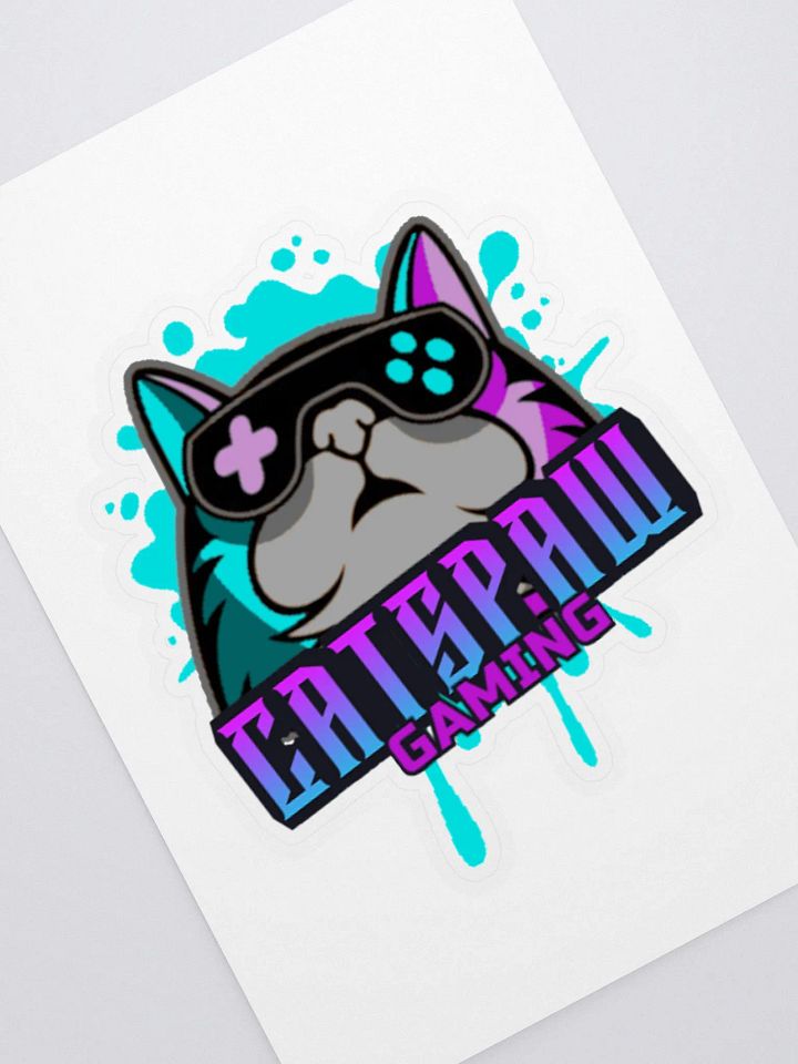 Kiss Cut Cats Paw Gaming Logo Sticker Sheet with Background product image (2)