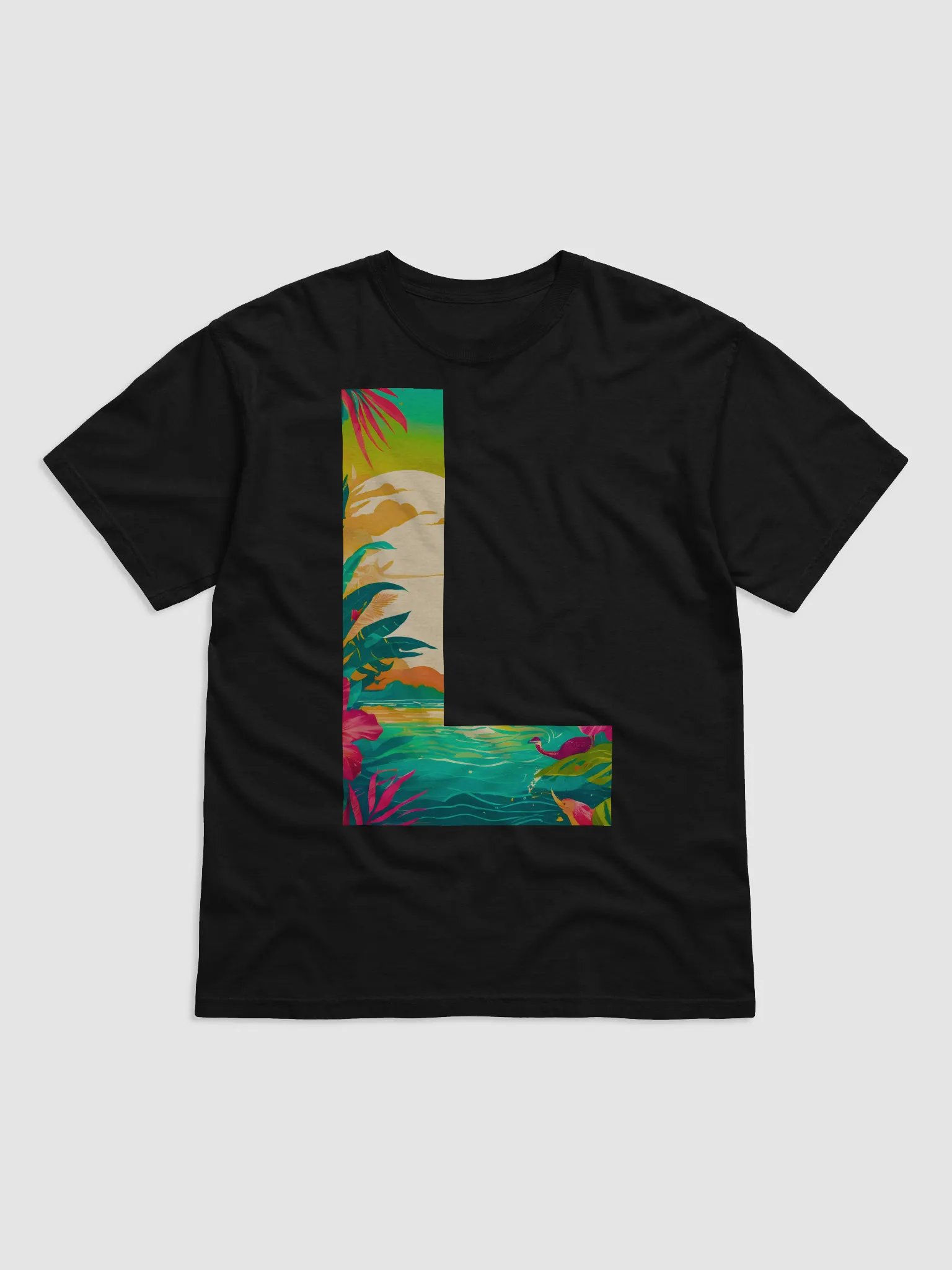 Tropical Sunset Paradise T-Shirt (Letter-L) product image (1)
