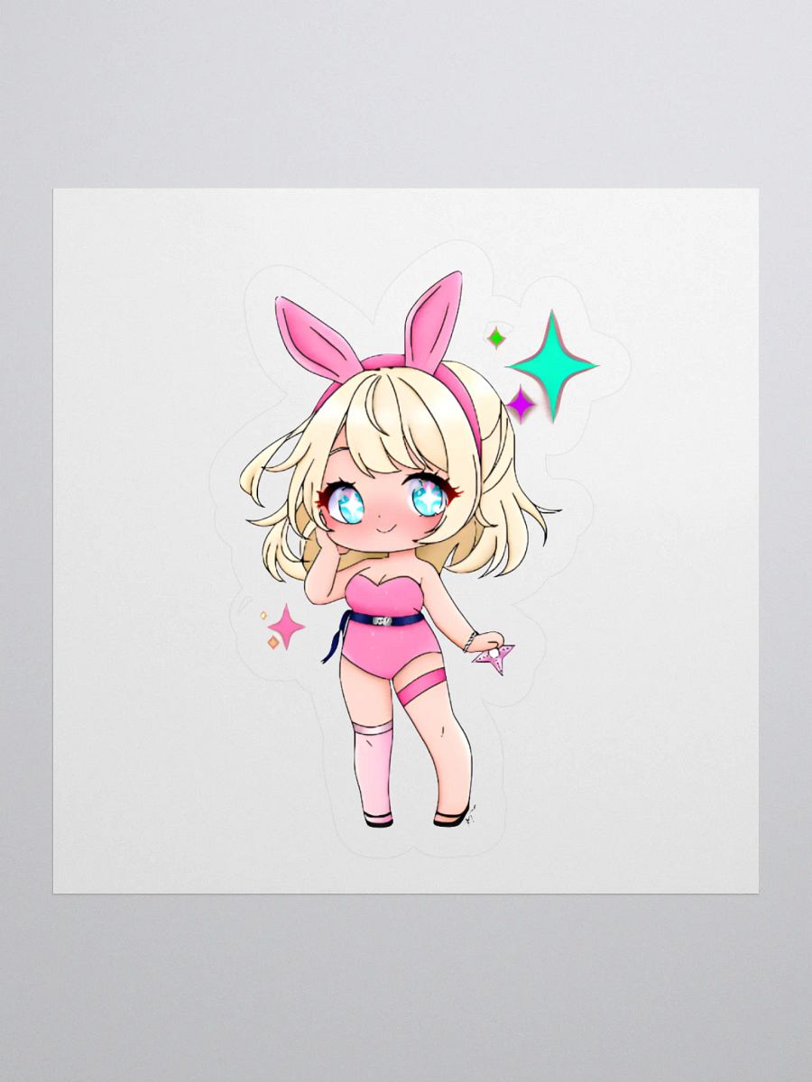 Whimsical Bunny Girl Kiss Cut Stickers product image (2)