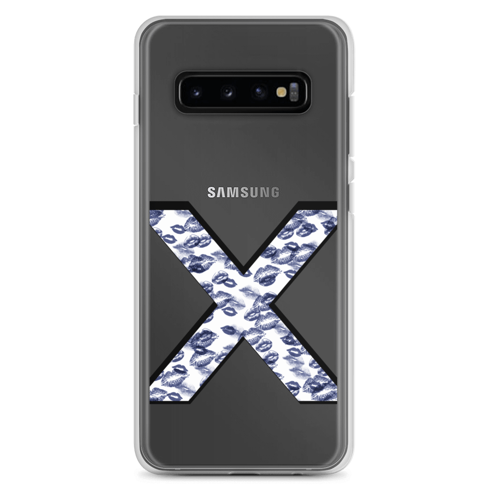 White X Dark Blue Lipstick Kisses | Phone Case S product image (1)