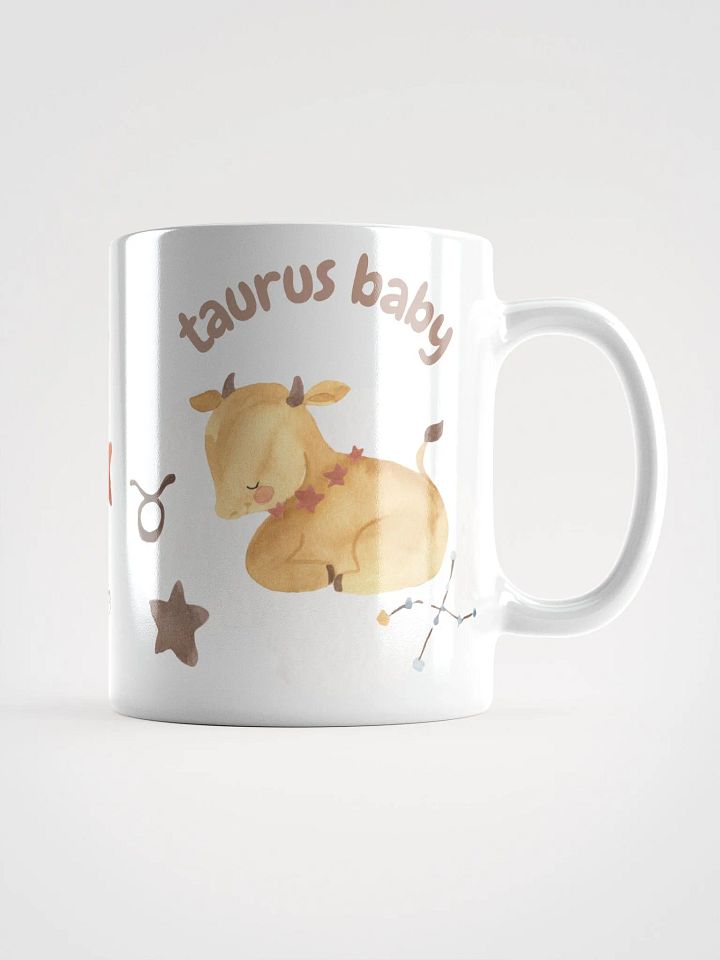 Taurus Baby April 20 – May 20 WHITE GLOSSY MUG Baby Gift, New Baby Gift, Fun Astrology Gift product image (2)