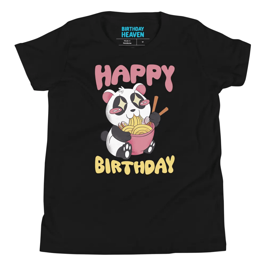 Happy Birthday (Panda Eating Noodles) T-Shirt For Kids product image (4)