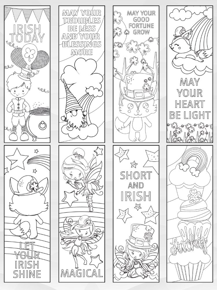 Printable St. Patrick’s Day Coloring Bookmarks - 2
