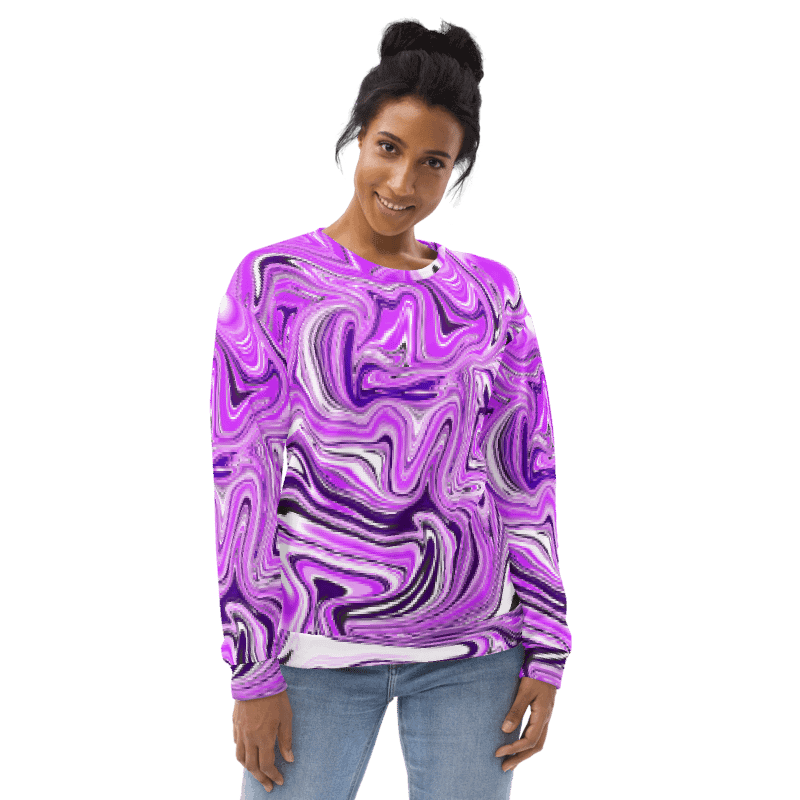 Sweatshirt - Purple Digital Fluid Art product image (6)
