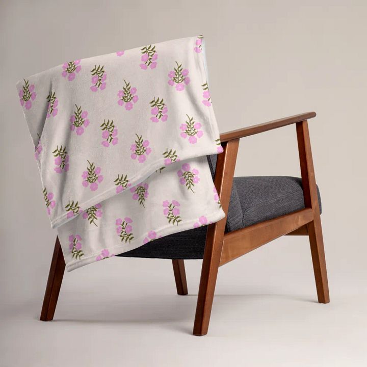 Alpine Cascade - Pink and Forest Green - Throw Blanket product image (2)