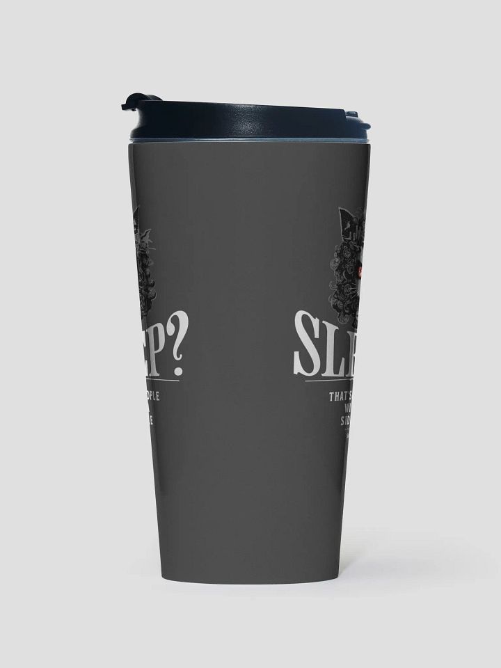 Sleepless Hustle: Intense Cat Eyes Stainless Steel Travel Mug product image (2)