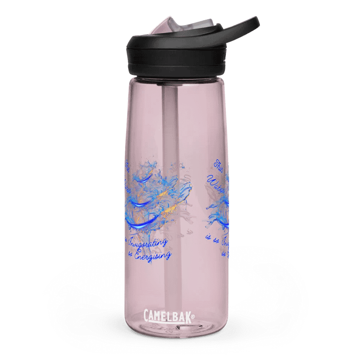 Camelback water bottle with beautiful swirly blue whirlpool  design featuring 'This water is so energising' product image (1)