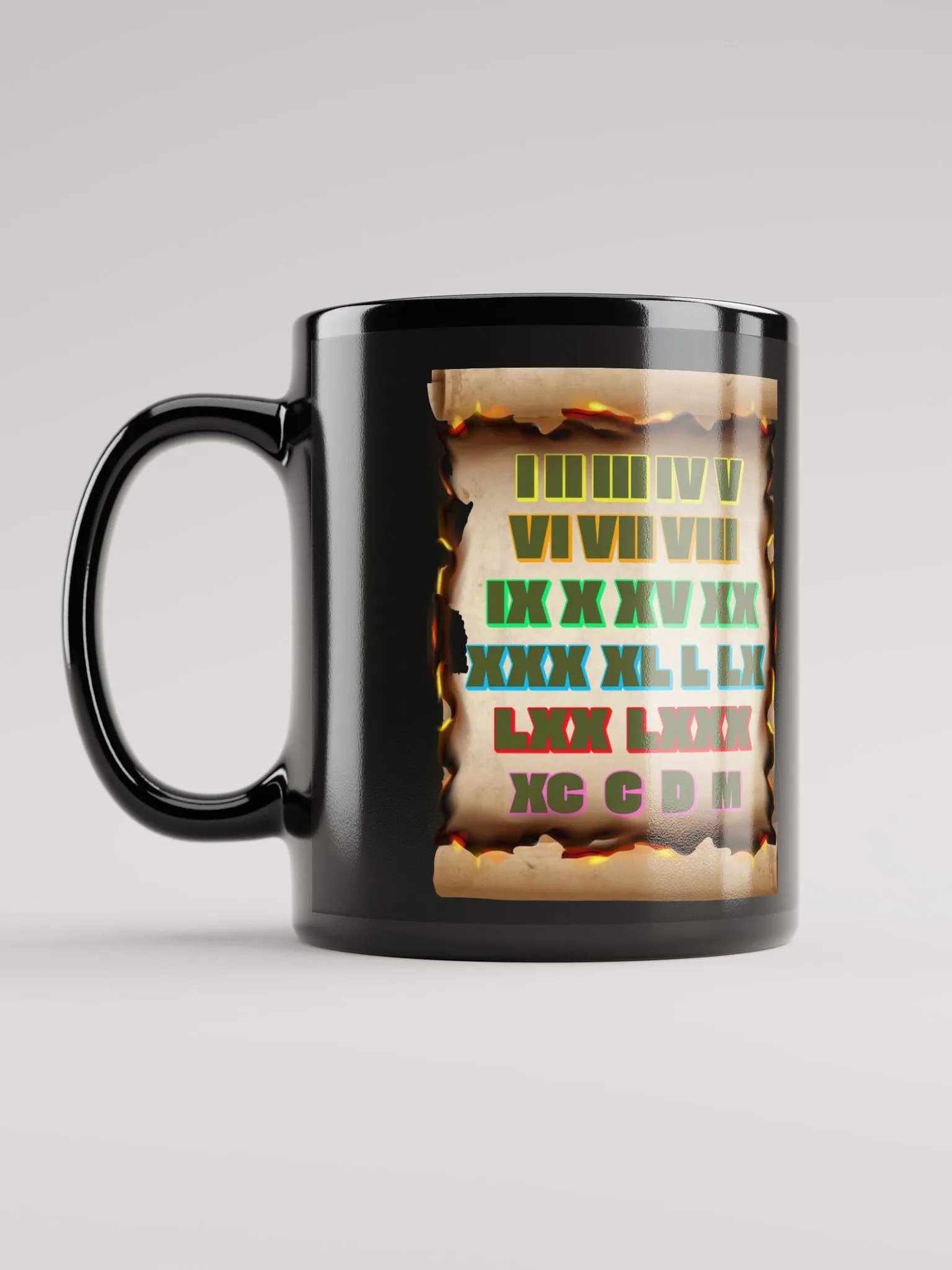 Roman Numeral Artistic Design Black Mug product image (12)