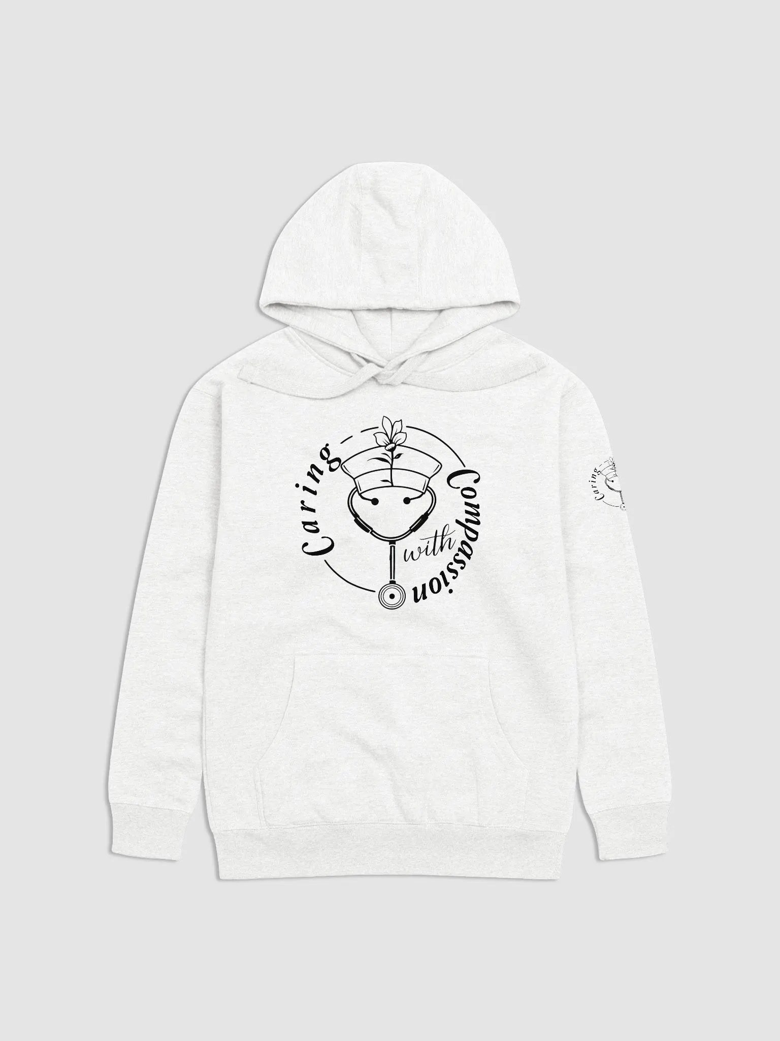 Caring With Compassion Nurse Line Art Hoodie product image (1)