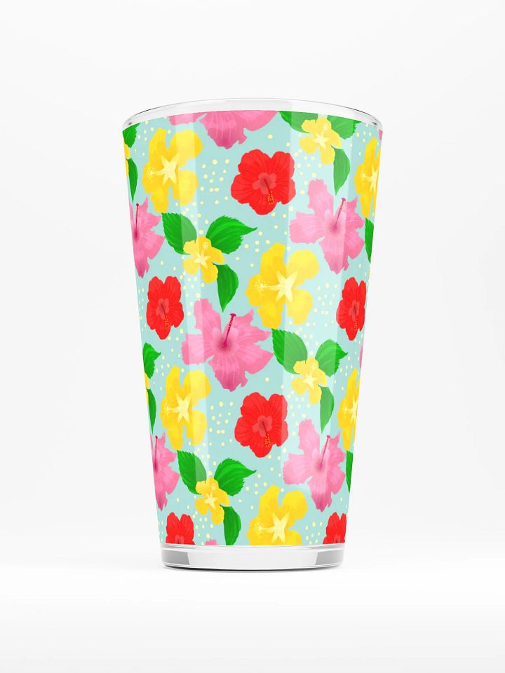 Hibiscus Flowers Pattern Pint Glass product image (2)