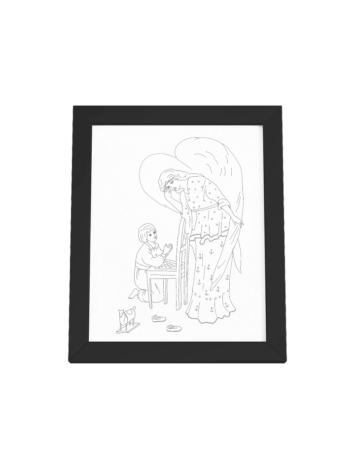 Color-Your-Own Christmas Framed Poster — Vintage Angel Art for Peaceful Holiday Decor product image (1)