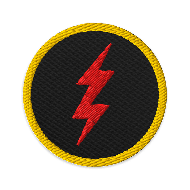 Circle Lightning Bolt Patch in Red - 3" Round product image (1)