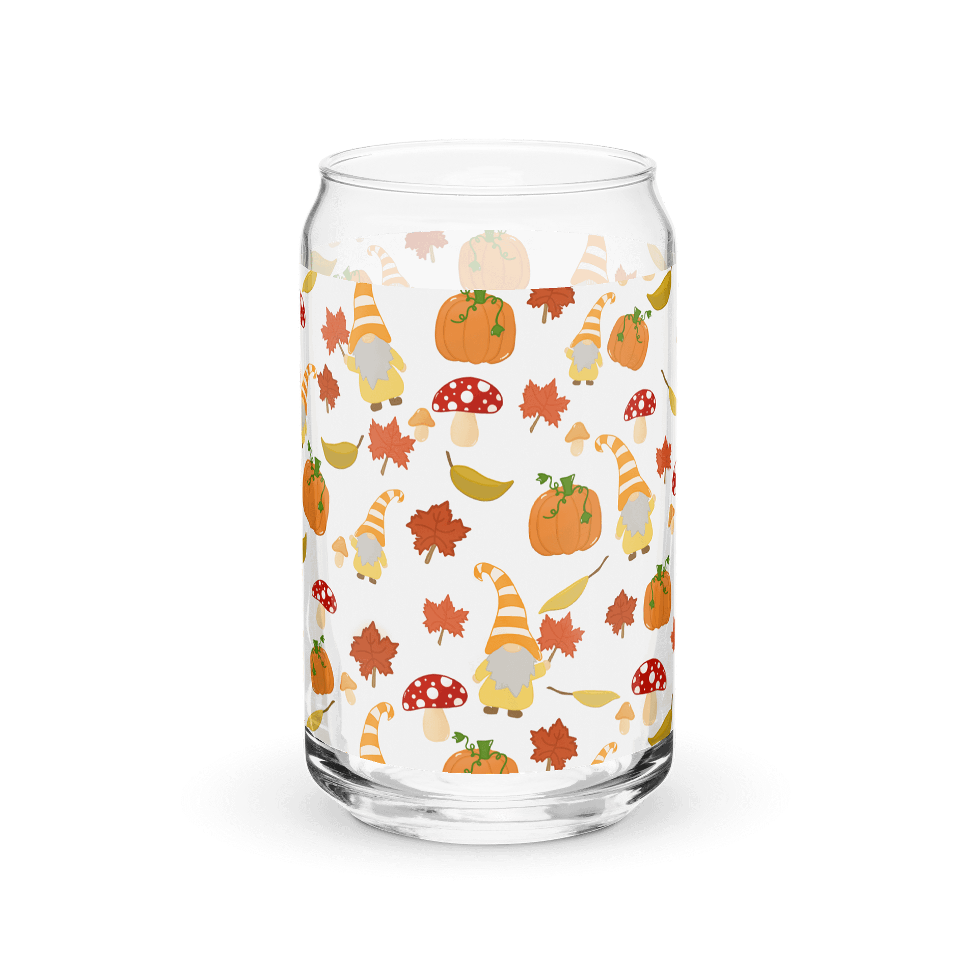 Fall with my Gnomies in White Pattern Glass Tumbler product image (4)