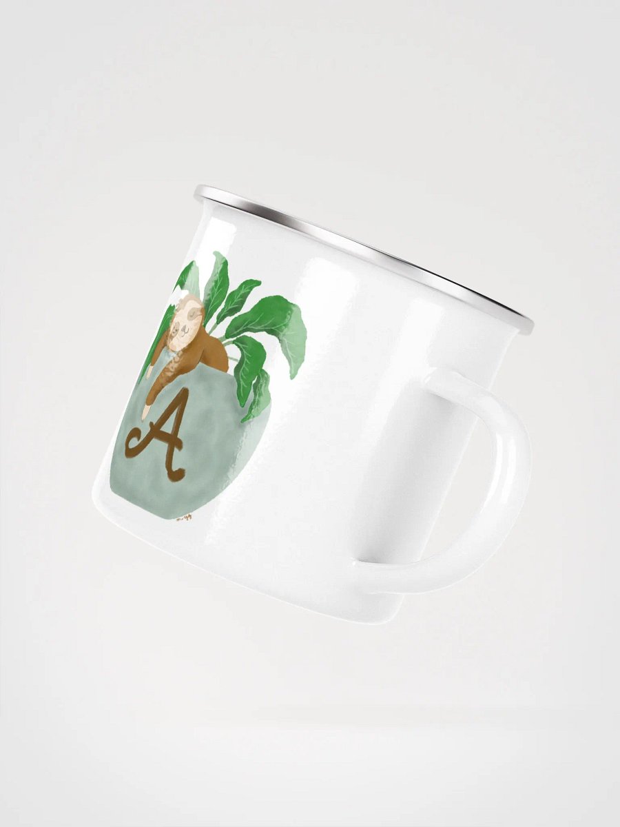 Sloth in Letter A Planter Enamel Mug product image (3)