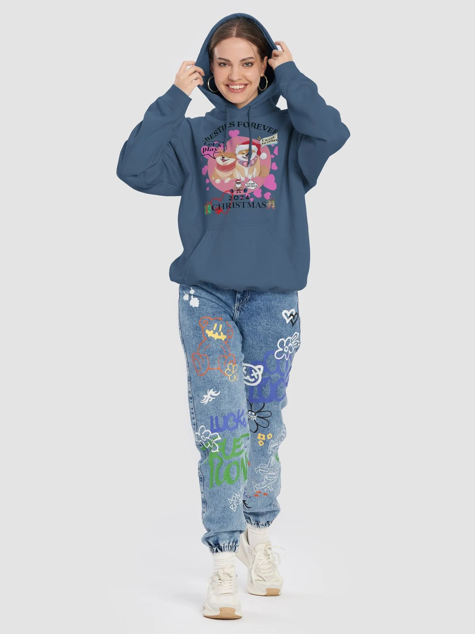 Festive Shiba Inu Cartoon Hoodie product image (26)