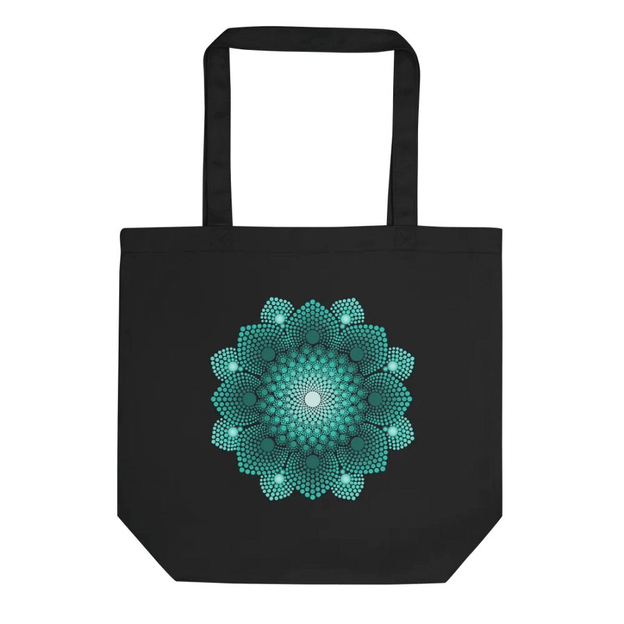 Turquoise Dot Mandala Eco-Friendly Tote Bag product image (4)