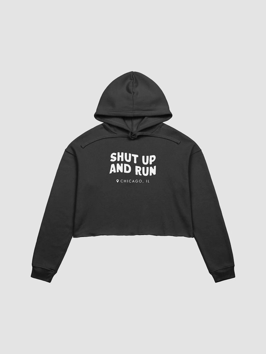 Crop Hoodie White Logo product image (1)
