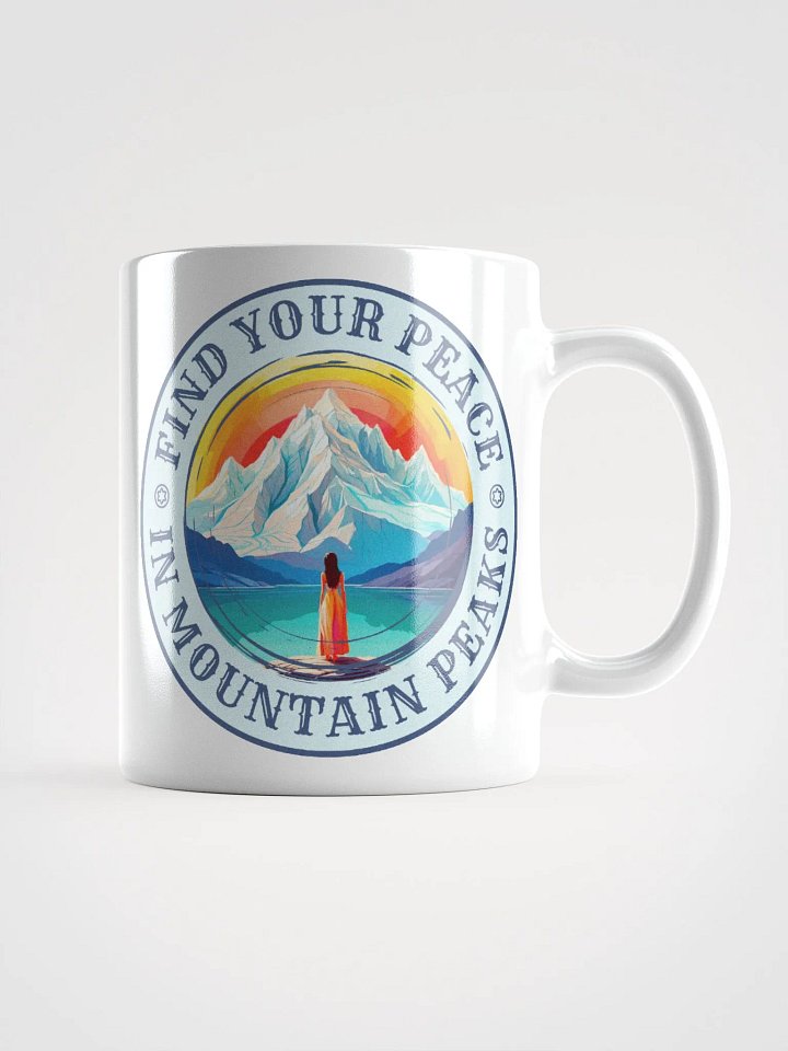 Outdoors Graphic | White Coffee Mug | Find Your Peace In Mountain Peaks product image (2)