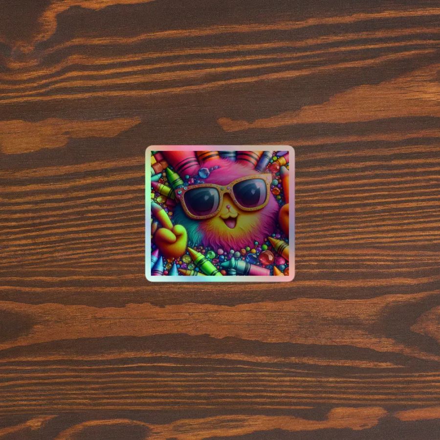 Whimsical Cat Holographic Sticker Pack product image (5)