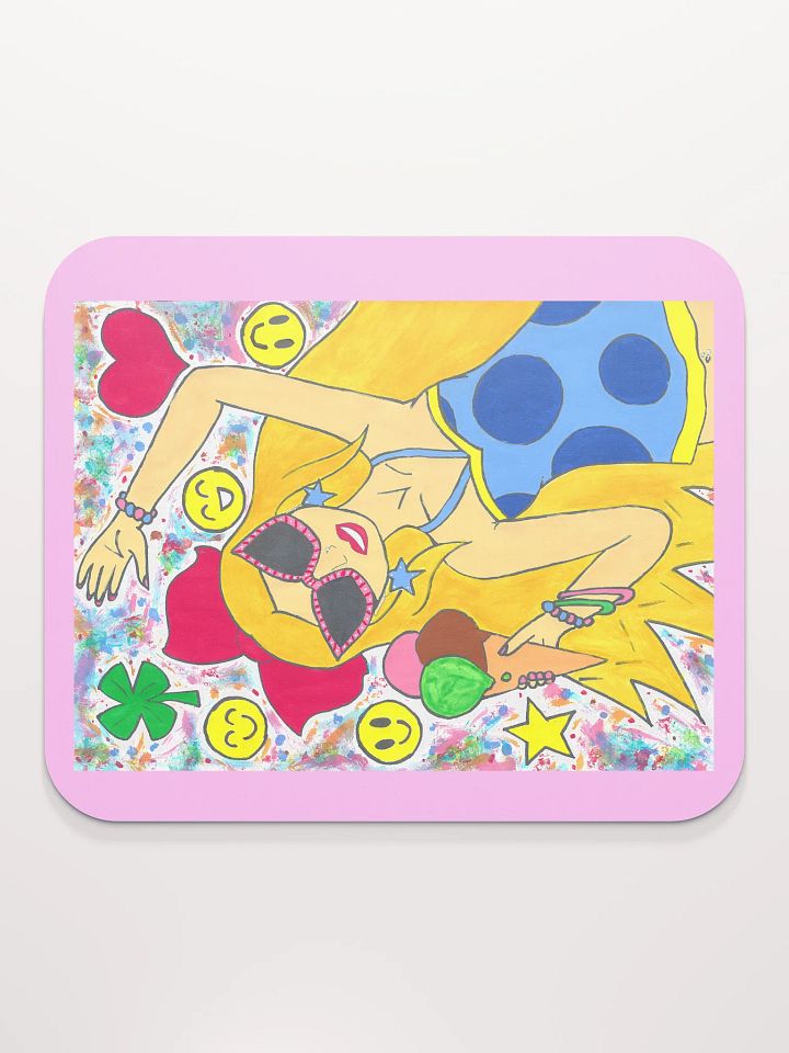 Girl with the ice cream - (art by Dina R.) - tempera painting picture - Classic Mouse Pad product image (2)
