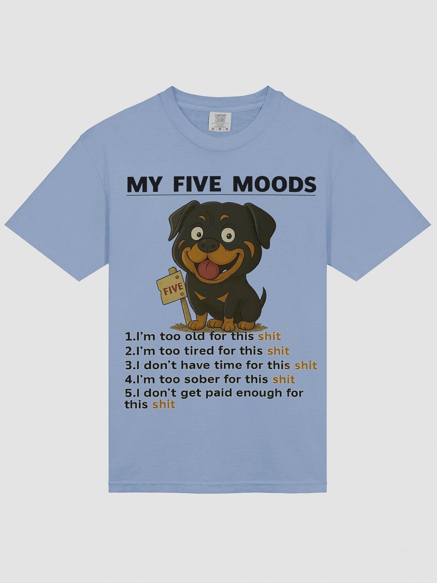 FIVE Moods Rottweiler Cartoon T-Shirt product image (15)