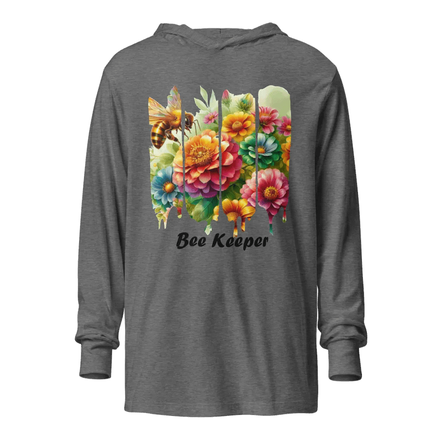 Bee Keeper Floral Long Sleeve Hooded Tee | Beekeeper Gift product image (4)