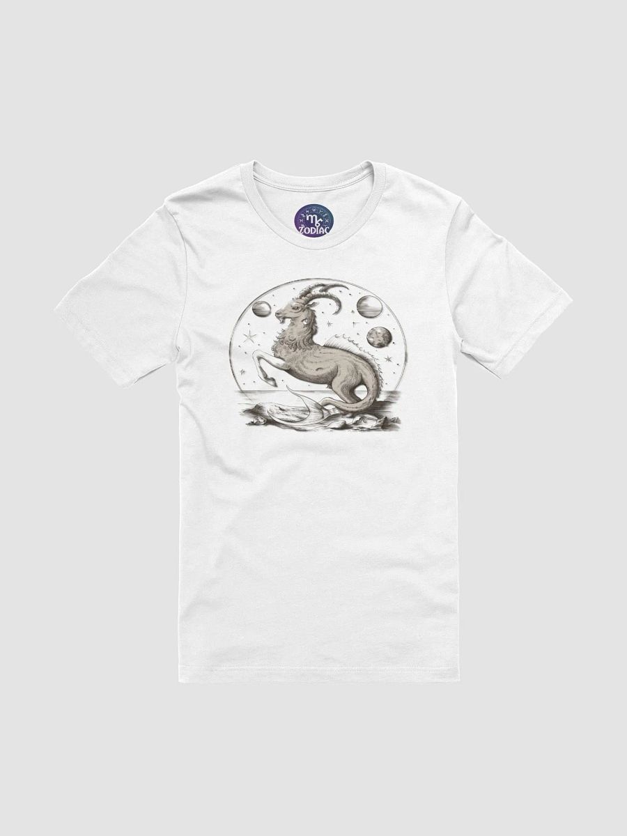 Exclusive Capricorn Zodiac T-Shirt - Unisex Astrology Gift with Mythical Sea-Goat and Celestial Planets Design product image (4)