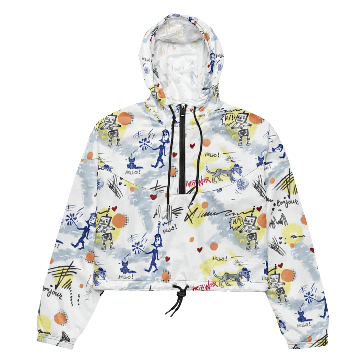 ArtToon #3 Women's Crop Windbreaker/Hello product image (1)