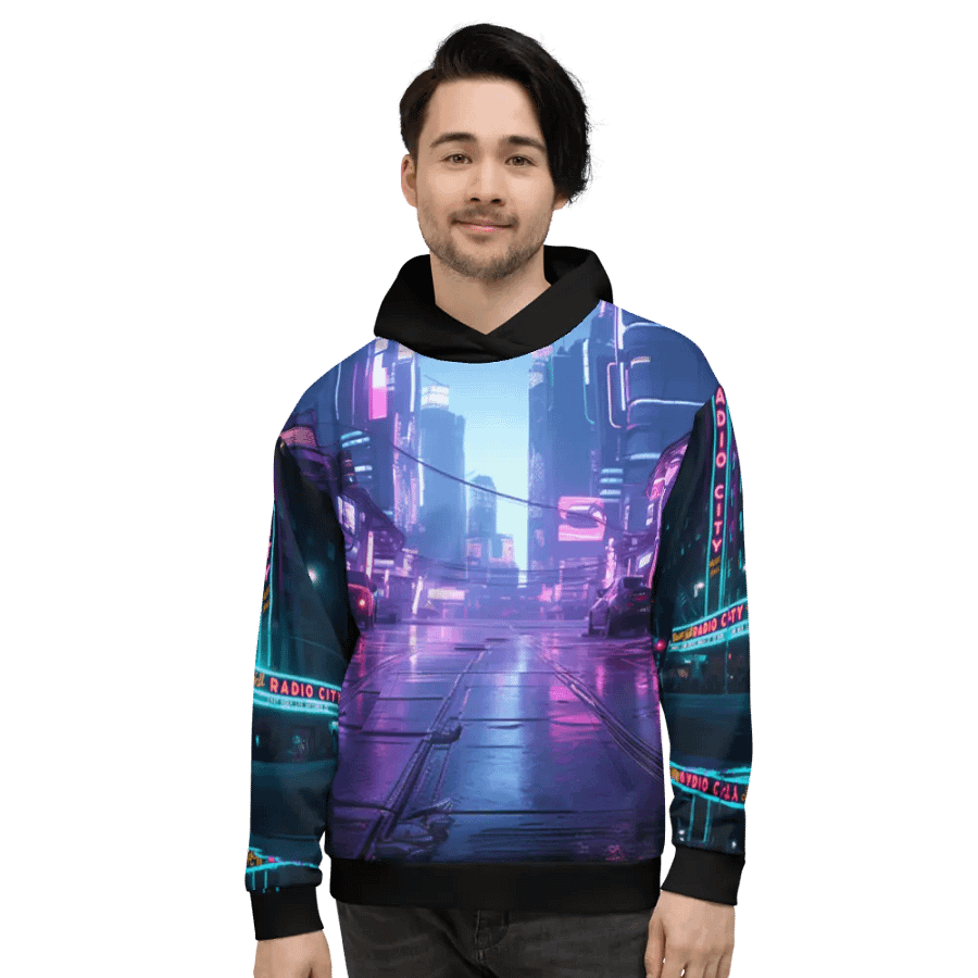 Cyberpunk Retro Neon City Hoodie product image (5)